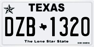 TX license plate DZB1320