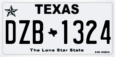 TX license plate DZB1324