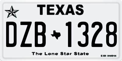 TX license plate DZB1328