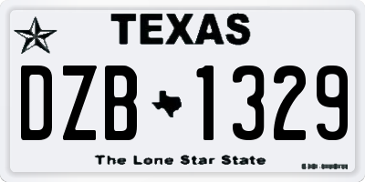 TX license plate DZB1329