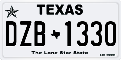 TX license plate DZB1330