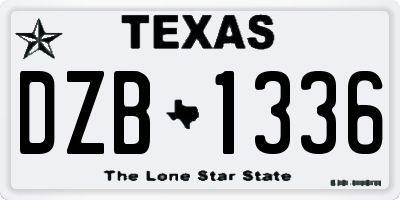TX license plate DZB1336