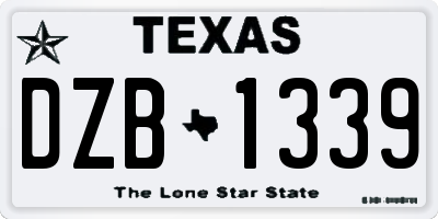 TX license plate DZB1339