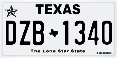 TX license plate DZB1340