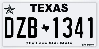 TX license plate DZB1341