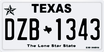 TX license plate DZB1343