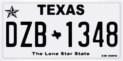 TX license plate DZB1348