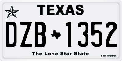 TX license plate DZB1352