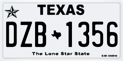 TX license plate DZB1356