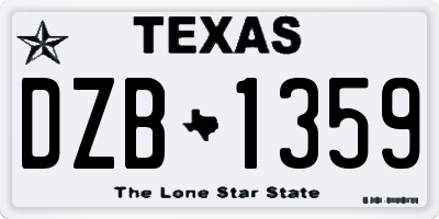 TX license plate DZB1359