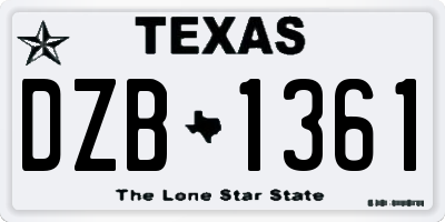 TX license plate DZB1361