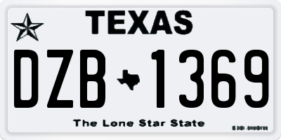 TX license plate DZB1369