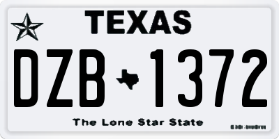 TX license plate DZB1372
