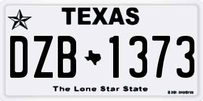 TX license plate DZB1373