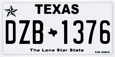 TX license plate DZB1376