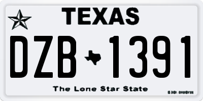 TX license plate DZB1391
