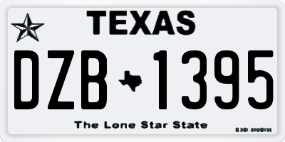 TX license plate DZB1395