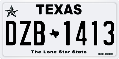 TX license plate DZB1413