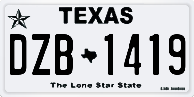 TX license plate DZB1419