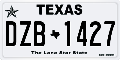 TX license plate DZB1427