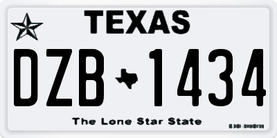 TX license plate DZB1434
