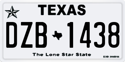 TX license plate DZB1438