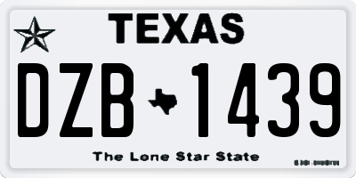 TX license plate DZB1439