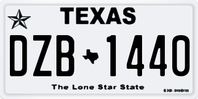 TX license plate DZB1440