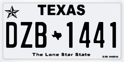 TX license plate DZB1441