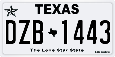 TX license plate DZB1443