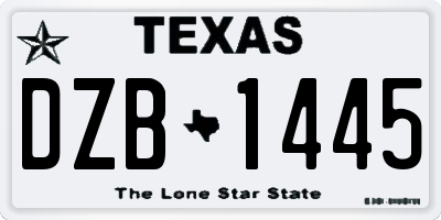 TX license plate DZB1445