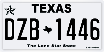 TX license plate DZB1446