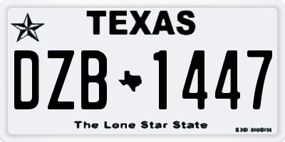 TX license plate DZB1447