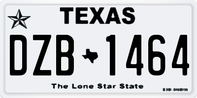 TX license plate DZB1464