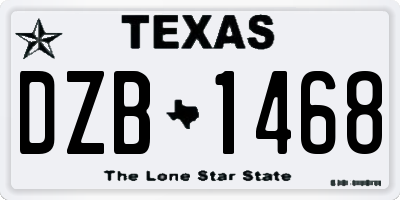 TX license plate DZB1468
