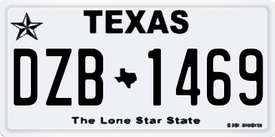 TX license plate DZB1469