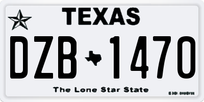 TX license plate DZB1470
