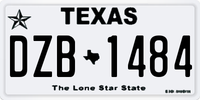 TX license plate DZB1484