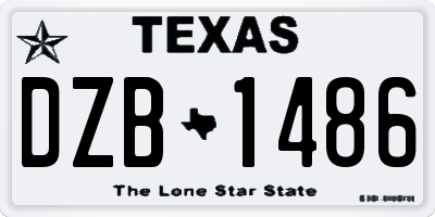 TX license plate DZB1486