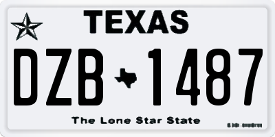 TX license plate DZB1487