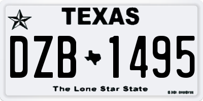 TX license plate DZB1495