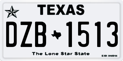 TX license plate DZB1513