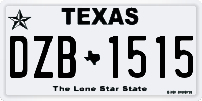 TX license plate DZB1515