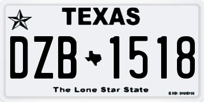 TX license plate DZB1518