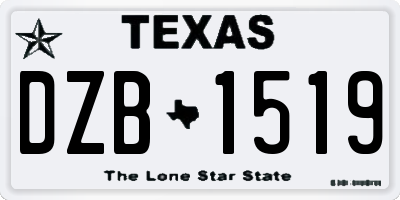 TX license plate DZB1519