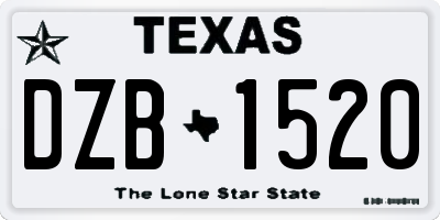 TX license plate DZB1520