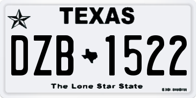 TX license plate DZB1522