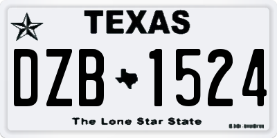 TX license plate DZB1524