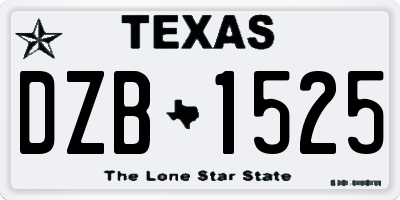TX license plate DZB1525