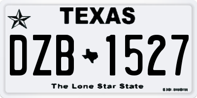 TX license plate DZB1527